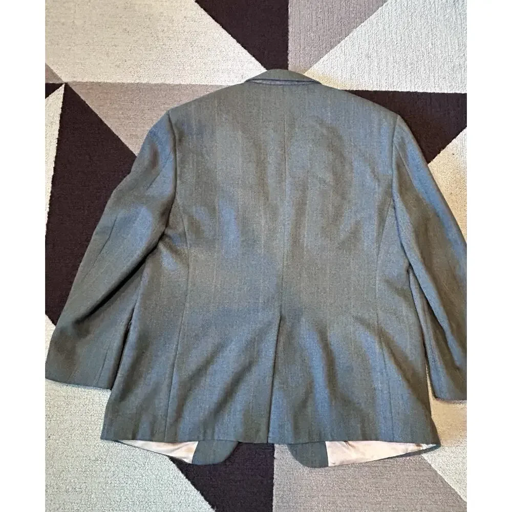 Lauren Ralph Lauren Mens Blazer Two-Button Striped Gray Formal‎ Suit Jacket 40R